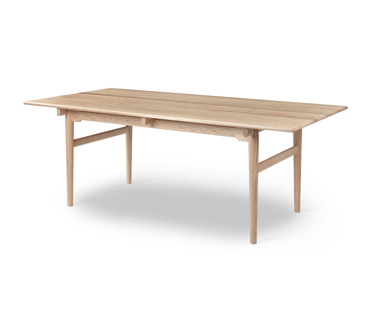 Carl Hansen & Søn - CH327 spisebord Sæbebehandlet bøg uden tillægsplader H:72 B:190 D:95 cm.