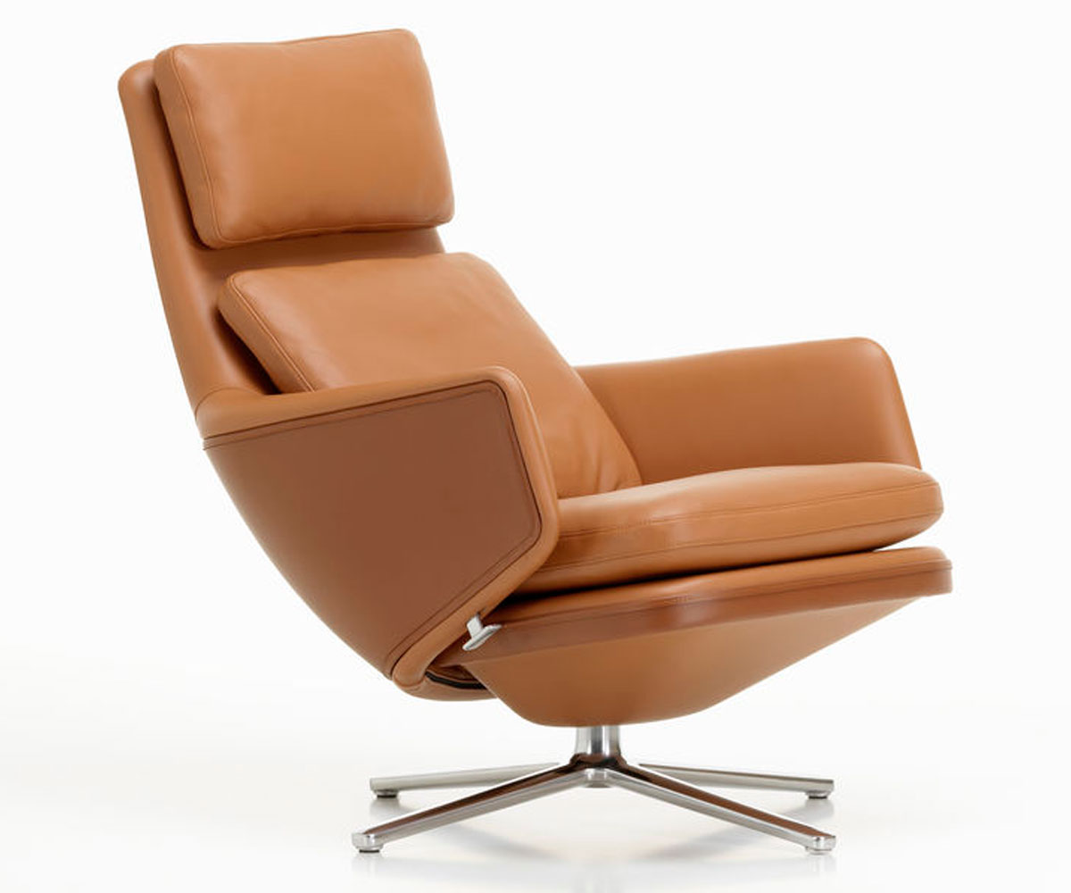 Vitra - Grand Relax lænestol fra Vitra uden skammel Vitra stofgruppe F40 Aluminium, sort