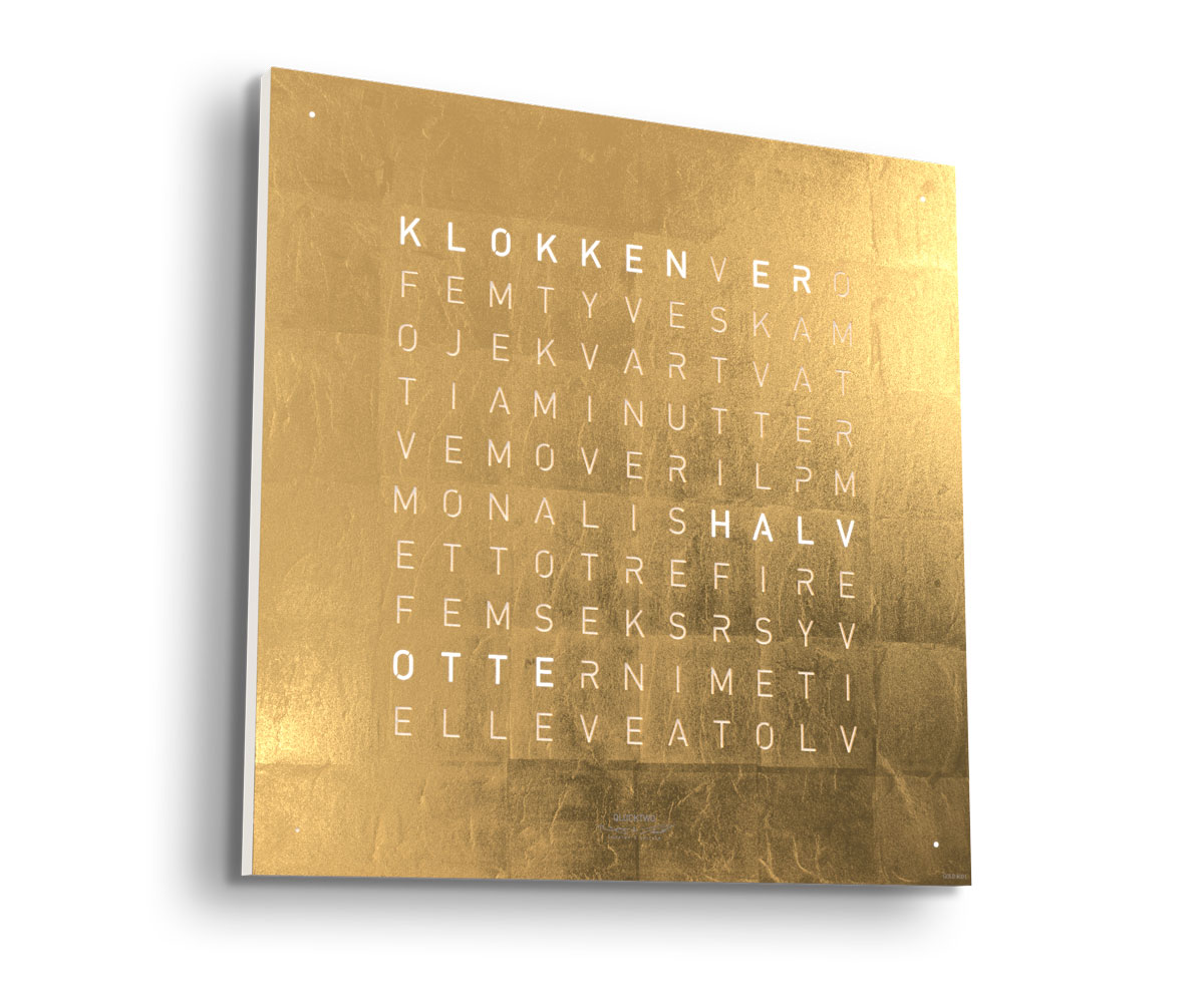 QlockTwo - QlockTwo Earth 45 Creators Edition Gold Hvid korpus