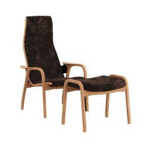 Lamino l�nestol inkl. skammel (espresso/eg,olie)